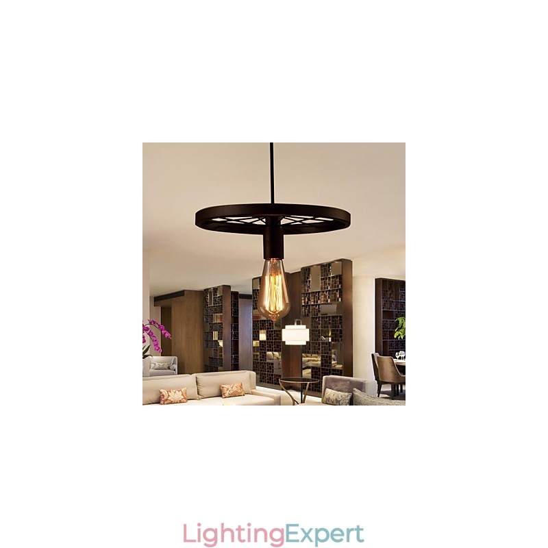 Industrial 1 light Vintage In Iron Shade Pendant Light