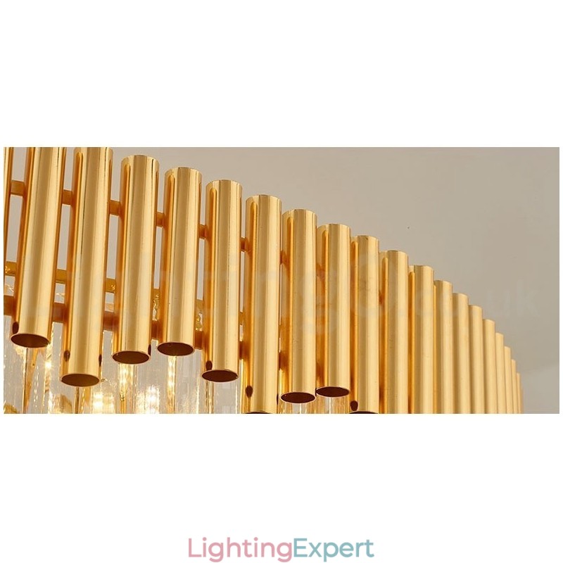 Postmodern Gold Luxury Round K9 Crystal Pendant Chandelier Lights Exhibition Hall