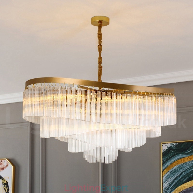 Gold Postmodern Luxury Round K9 Crystal Pendant Chandelier Exhibition Hall