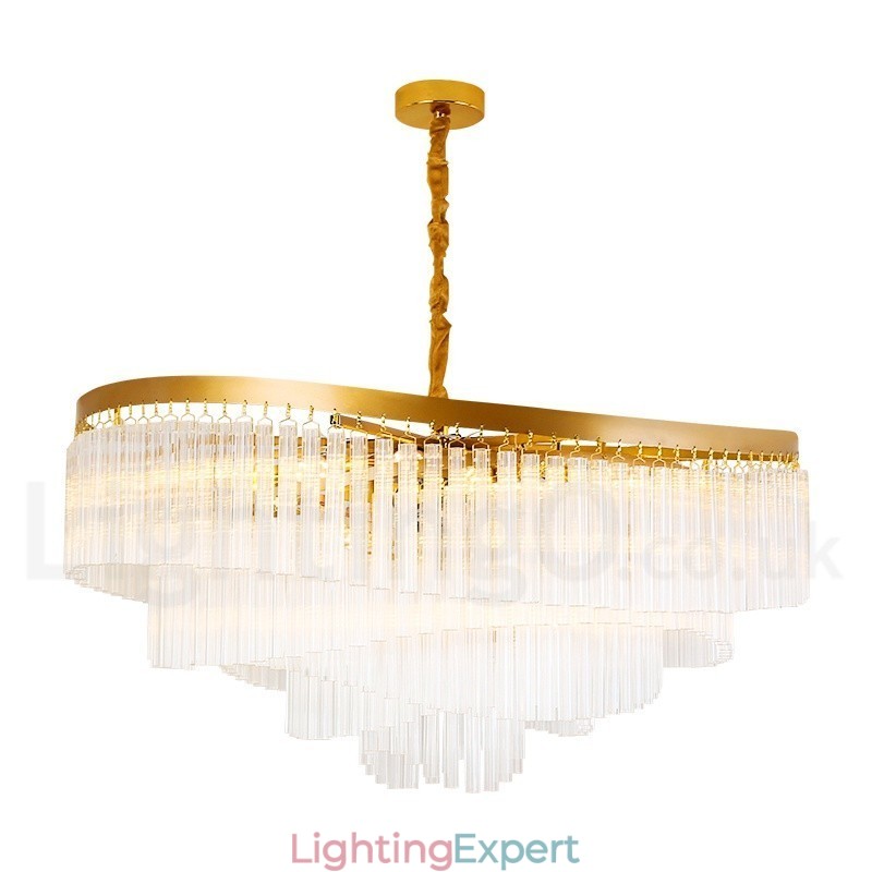 Gold Postmodern Luxury Round K9 Crystal Pendant Chandelier Exhibition Hall
