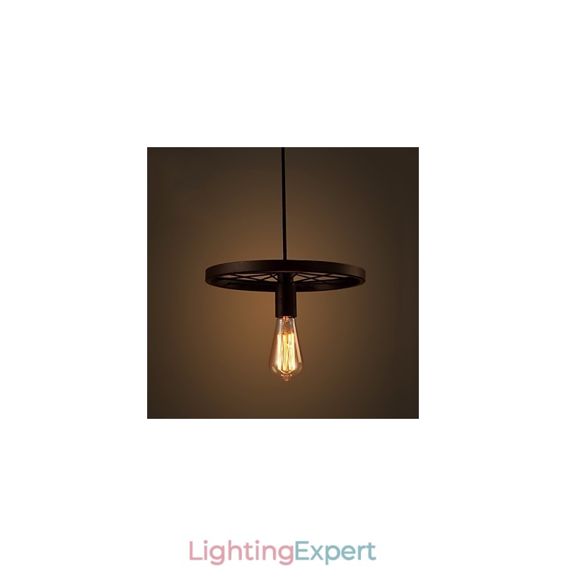 Industrial 1 light Vintage In Iron Shade Pendant Light
