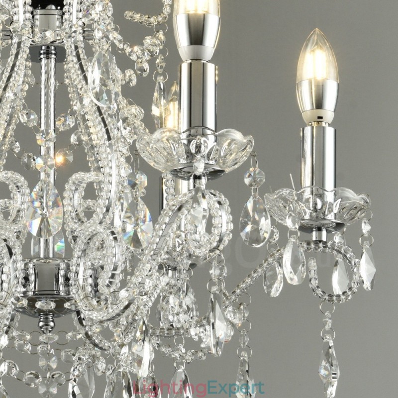 6 Light Gold Silver American Style Crystal Pendant Chandelier Light Store