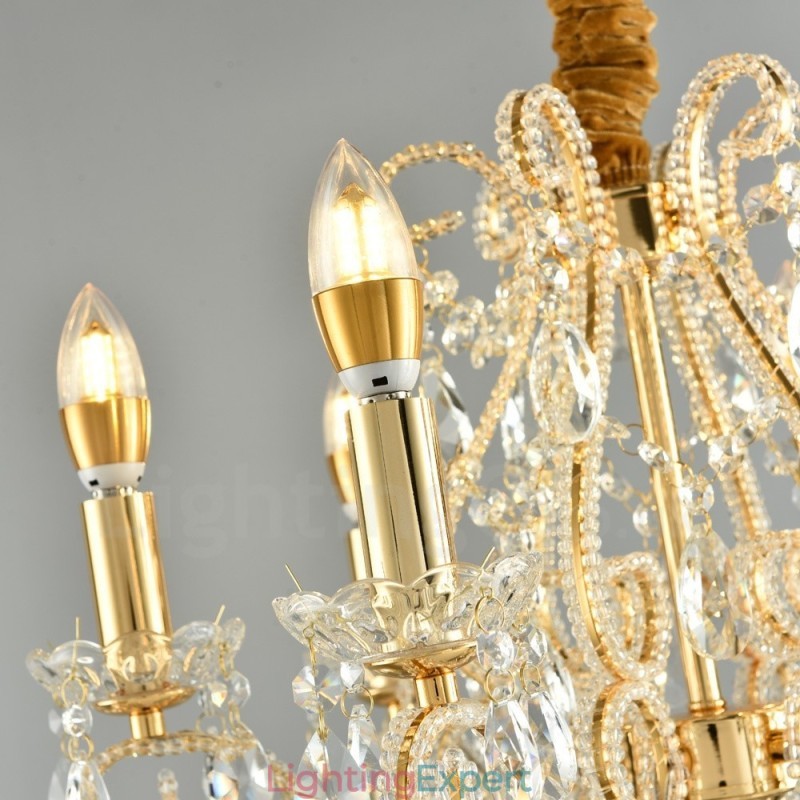 6 Light Gold Silver American Style Crystal Pendant Chandelier Light Store