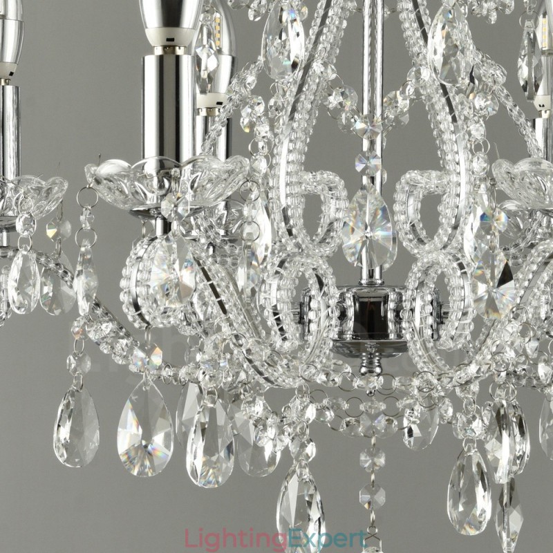 6 Light Gold Silver American Style Crystal Pendant Chandelier Light Store