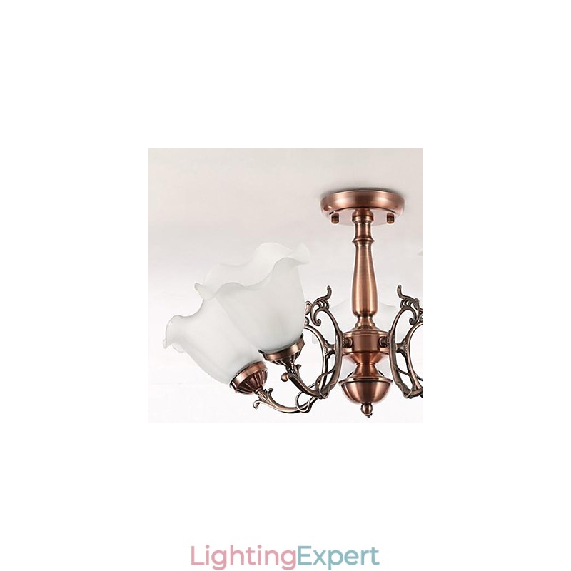 Modern Contemporary Traditional Classic Retro Electroplated Metal Flush Mount