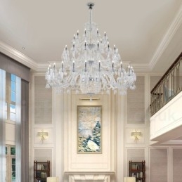 50 Light Clear Elegant Luxurious Crystal Candle Chandelier Exhibition Hal