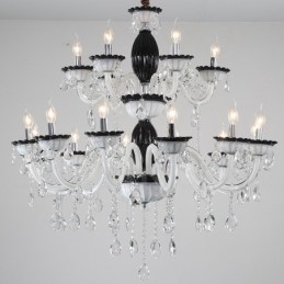 18 (12+6) Light Black Elegant Candle Chandelier with Crystal