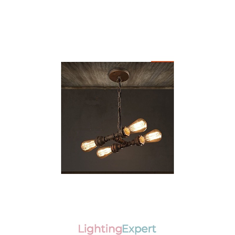4 Light American Industrial Water Pipe Retro style Wind