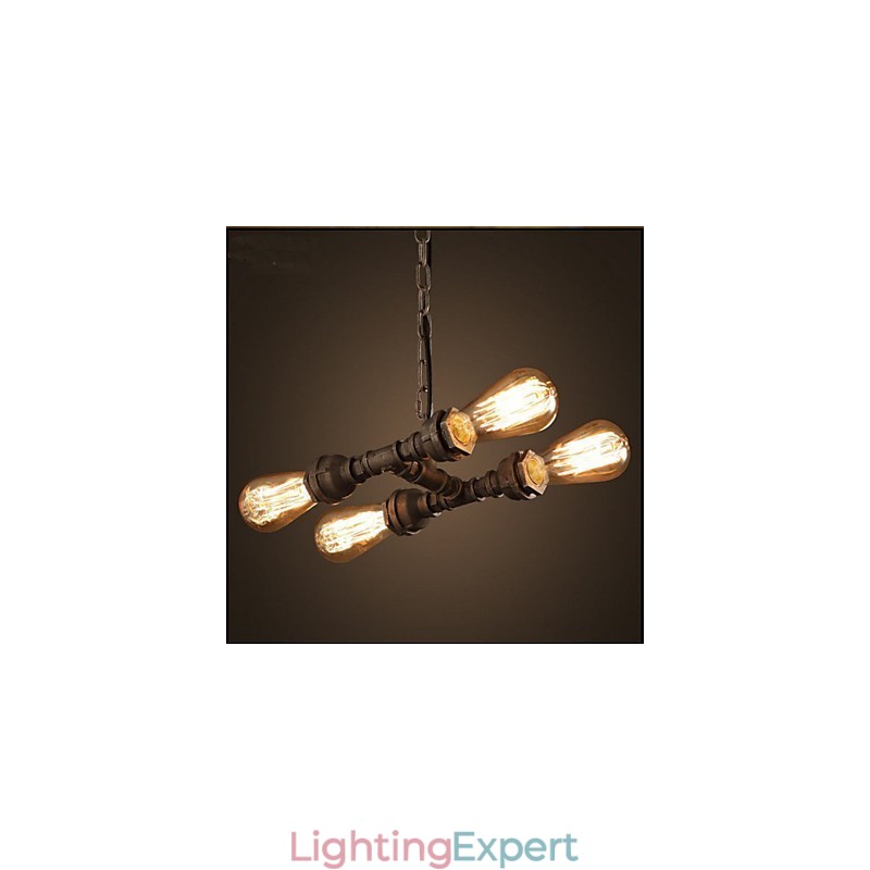 4 Light American Industrial Water Pipe Retro style Wind