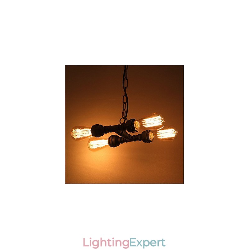 4 Light American Industrial Water Pipe Retro style Wind