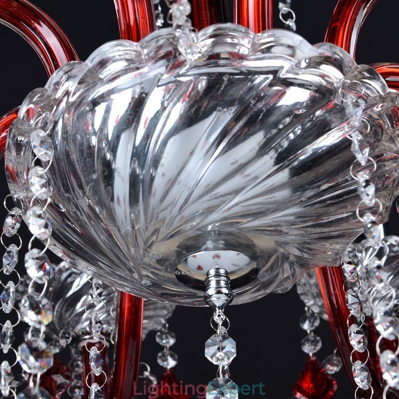 Red Crystal Candle Chandelier