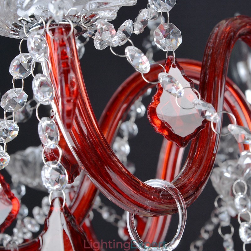 Red Crystal Candle Chandelier