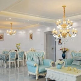 15 (10+5) Light Modern Contemporary Champagne Candle Chandelier with Crystal