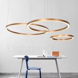Wi Fi Smart Dimmable Gold Rose Gold Modern Contemporary 3 Rings Light Aluminum Alloy Pendant Light with Acrylic Shade