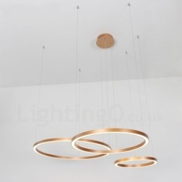 Wi Fi Smart Dimmable Gold Rose Gold Modern Contemporary 3 Rings Light Aluminum Alloy Pendant Light with Acrylic Shade