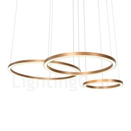 Wi Fi Smart Dimmable Gold Rose Gold Modern Contemporary 3 Rings Light Aluminum Alloy Pendant Light with Acrylic Shade
