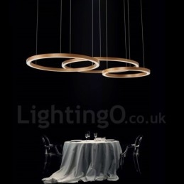 Wi Fi Smart Dimmable Gold Rose Gold Modern Contemporary 3 Rings Light Aluminum Alloy Pendant Light with Acrylic Shade