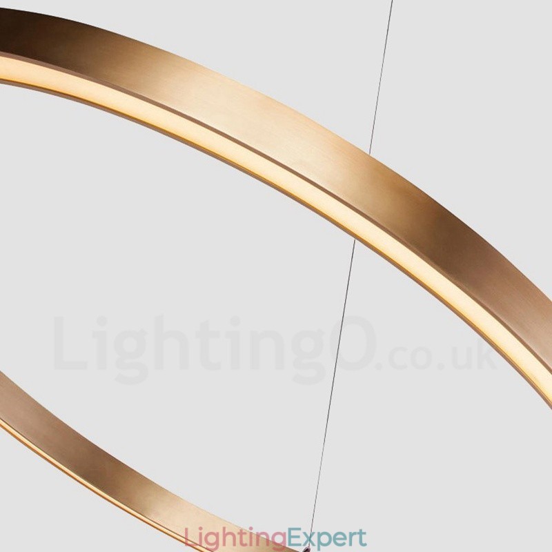 Wi Fi Smart Dimmable Gold Rose Gold Modern Contemporary 3 Rings Light Aluminum Alloy Pendant Light with Acrylic Shade