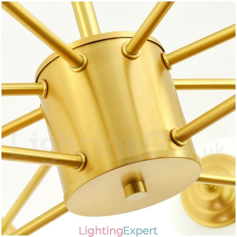 12 Light (8+4 Light) Two Tiers Pure Brass Northern Europe Bean Chandelier Modern Metal Molecules Pendant Light