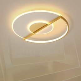 Gold Ultra Thin Modern Contemporary Nordic Style Flush Mount Ceiling Lights with Remote Control Also Can Be Used As Wall Light