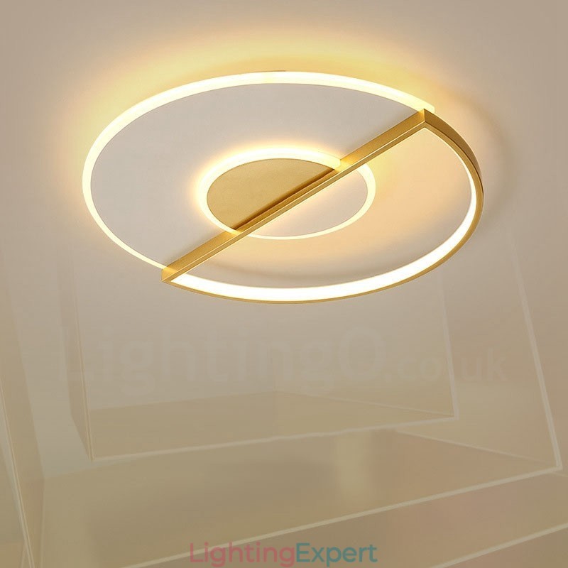 Gold Ultra Thin Modern Contemporary Nordic Style Flush Mount Ceiling Lights with Remote Control Also Can Be Used As Wall Light