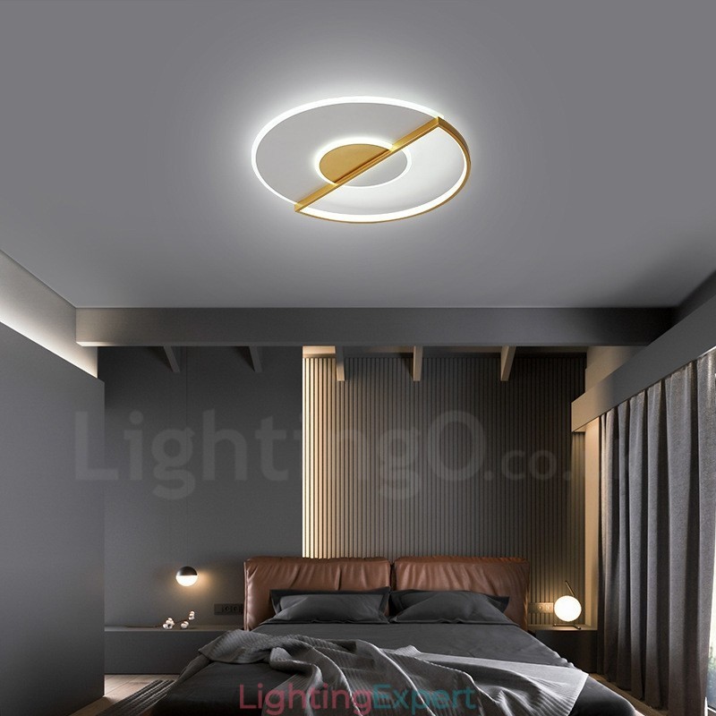 Gold Ultra Thin Modern Contemporary Nordic Style Flush Mount Ceiling Lights with Remote Control Also Can Be Used As Wall Light