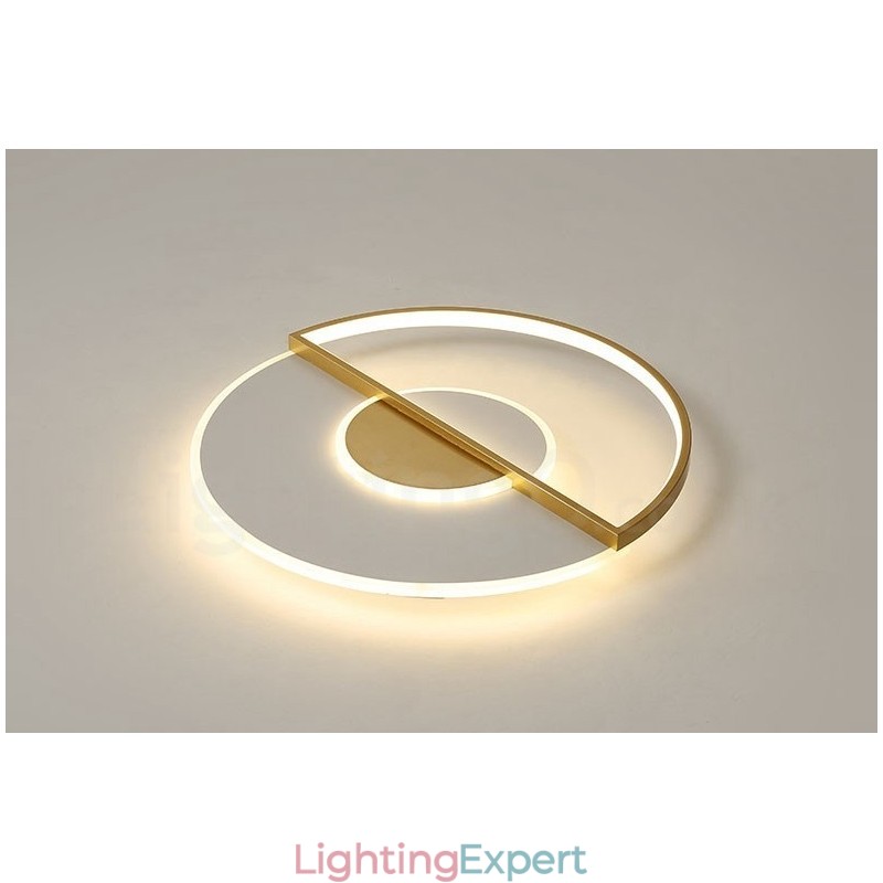 Gold Ultra Thin Modern Contemporary Nordic Style Flush Mount Ceiling Lights with Remote Control Also Can Be Used As Wall Light