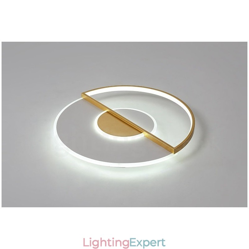 Gold Ultra Thin Modern Contemporary Nordic Style Flush Mount Ceiling Lights with Remote Control Also Can Be Used As Wall Light