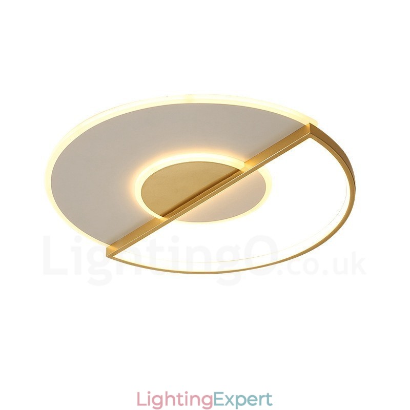 Gold Ultra Thin Modern Contemporary Nordic Style Flush Mount Ceiling Lights with Remote Control Also Can Be Used As Wall Light