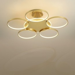 Gold Modern Contemporary Nordic Style Circle Ceiling Chandelier with Remote Control Also Can Be Used As Wall Light