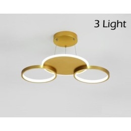 Gold Modern Contemporary Nordic Style Circle Ceiling Chandelier with Remote Control Also Can Be Used As Wall Light