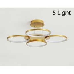 Gold Modern Contemporary Nordic Style Circle Ceiling Chandelier with Remote Control Also Can Be Used As Wall Light