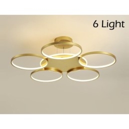 Gold Modern Contemporary Nordic Style Circle Ceiling Chandelier with Remote Control Also Can Be Used As Wall Light