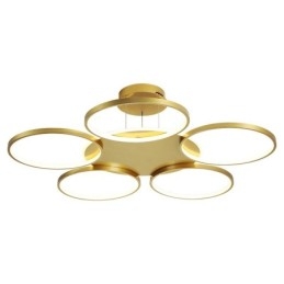 Gold Modern Contemporary Nordic Style Circle Ceiling Chandelier with Remote Control Also Can Be Used As Wall Light