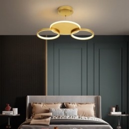 Gold Modern Contemporary Nordic Style Circle Ceiling Chandelier with Remote Control Also Can Be Used As Wall Light