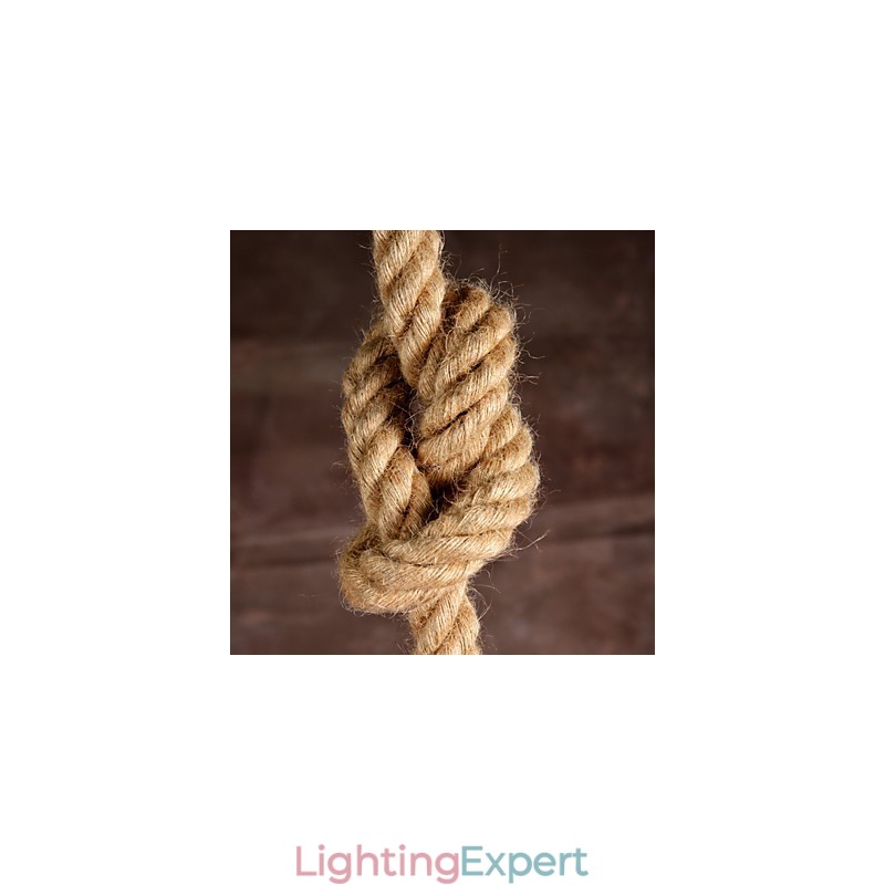 Retro handmake hemp rope countyard chandelier lamp in the industrial countryside style