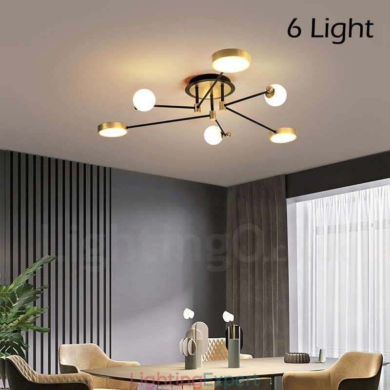 Gold Black Ceiling Modern Metal Chandelier