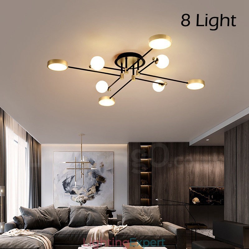 Gold Black Ceiling Modern Metal Chandelier