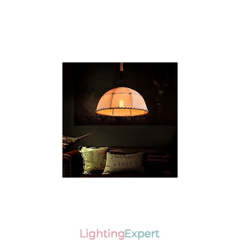 Retro handmake hemp rope countyard chandelier lamp in the industrial countryside style