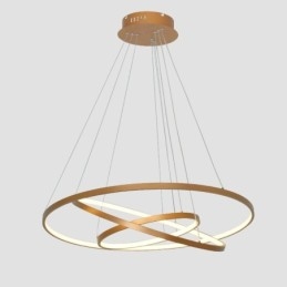 Dimmable Pendant Light with Remote Control Gold Modern Design Three Rings