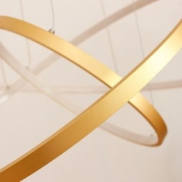 Dimmable Pendant Light with Remote Control Gold Modern Design Three Rings