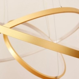 Dimmable Pendant Light with Remote Control Gold Modern Design Three Rings