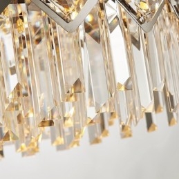 Two Tiers Luxury Postmodern Black and Gold Round K9 Crystal Pendant Chandelier