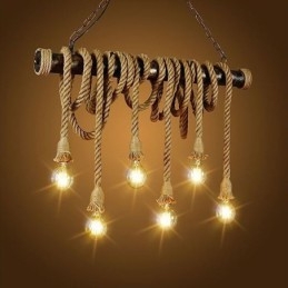 Vintage Traditional Classic Nordic Style Hemp Rope Chandelier