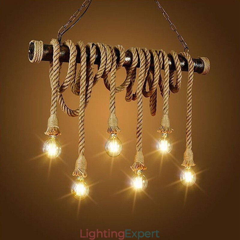 Vintage Traditional Classic Nordic Style Hemp Rope Chandelier