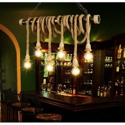 Vintage Traditional Classic Nordic Style Hemp Rope Chandelier