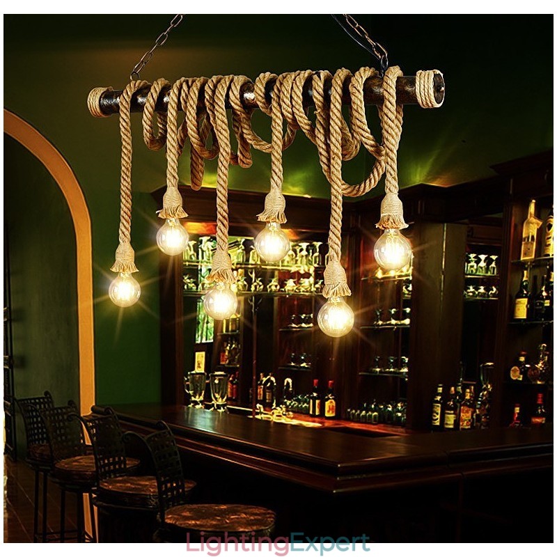 Vintage Traditional Classic Nordic Style Hemp Rope Chandelier
