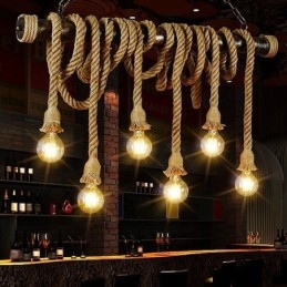 Vintage Traditional Classic Nordic Style Hemp Rope Chandelier