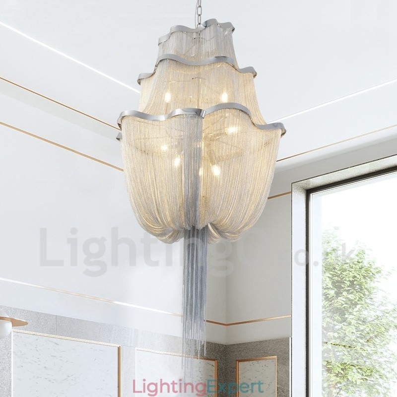 Tassels Chandelier Designer Pendant Light Silver Gold Colour
