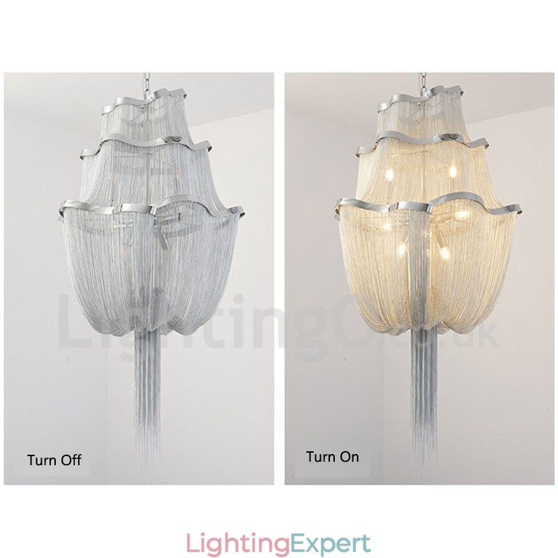 Tassels Chandelier Designer Pendant Light Silver Gold Colour